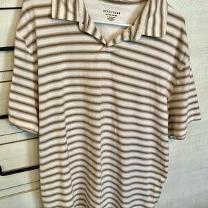 Men’s Structure Striped Tan Shirt